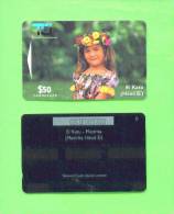 COOK ISLANDS - Magnetic Phonecard/Head Garland $50 - Cook-Inseln