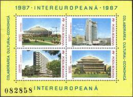 1987 Building School Hotel Pavilion MS Romania Stamp MNH - Collections