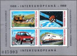 1988 Car Satellite Train Railway Horse Romania Stamp MNH - Collezioni