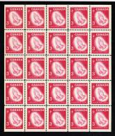 Canada MNH Scott #451q Miniature Pane Of 25 3c Praying Hands, Tagged W2B - Christmas - Ganze Bögen