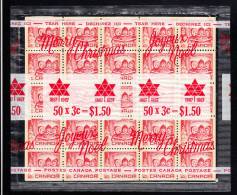 Canada MNH Scott #476q Cello Paq With 2 Miniature Panes Of 25 3c Children Carolling, Tagged W2B - Christmas - Hojas Completas