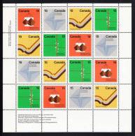 Canada MNH Scott #585a Miniature Pane Of 16 UL 15c Geology, Georgraphy, Photogrammetry, Cartography - Earth Sciences - Feuilles Complètes Et Multiples