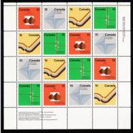 Canada MNH Scott #585a Miniature Pane Of 16 UR 15c Geology, Georgraphy, Photogrammetry, Cartography - Earth Sciences - Hojas Completas