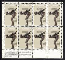 Canada MNH Scott #657 Miniature Pane Of 8 Field Stock $2 ´The Plunger´ - Olympic Sculptures - Ganze Bögen