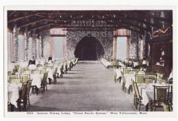 DINING LODGE -WEST YELLOWSTONE NATIONAL PARK- MONTANA-OSL UNION PACIFIC SYSTEM~c1940s Postcard [v2820] - USA National Parks