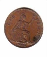 GREAT BRITAIN    1  PENNY  1945  (KM # 845) - D. 1 Penny