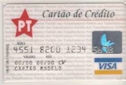 CC124 BRAZIL CARD BRADESCO VISA PT WORKERS PARTY  1980´S RARE - Krediet Kaarten (vervaldatum Min. 10 Jaar)