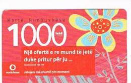 ALBANIA - VODAFONE GSM RECHARGE - FLOWERS 1000 LEK   - USED -  RIF. 1499 - Albanien