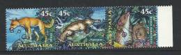 Australian Animals Joined Strip Of 3 Cancelled To Order  Complete Mint Unhinged All Gum On Rear - Used Stamps