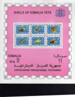 SOMALIA SOOMAALIYA 1976 SOMALI SHELLS SHELL SOUVENIR SHEET - CONCHIGLIA CONCHIGLIE SOMALE FOGLIETTO MNH - Somalia (1960-...)