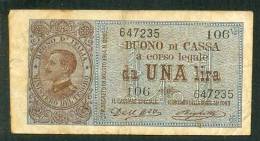 ITALIA , 1 LIRA 2.9.1914. DEL´ARA - RIGHETI - Italia – 1 Lira