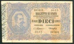 ITALIA , 10 LIRE 19.5.1923. , MALTESE - ROSSOLINI - Italia – 10 Lire