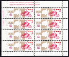 Canada MNH Scott #688 Sheet Of 8 UL Inscription $2 Olympic Stadium - Olympic Sites - Feuilles Complètes Et Multiples