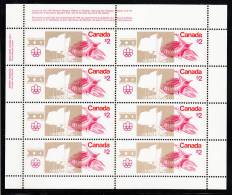 Canada MNH Scott #688i Sheet Of 8 UL Inscription F Paper $2 Olympic Stadium - Olympic Sites - Volledige & Onvolledige Vellen