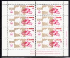 Canada MNH Scott #688i Sheet Of 8 LR Inscription F Paper $2 Olympic Stadium - Olympic Sites - Full Sheets & Multiples