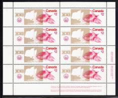 Canada MNH Scott #688i Sheet Of 8 LR Inscription F Paper $2 Olympic Stadium - Olympic Sites - Ganze Bögen