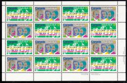 Canada MNH Scott #858a Sheet Of 16 Lower Right Inscription 17c Opening Music, Composers - O'Canada Centenary - Feuilles Complètes Et Multiples