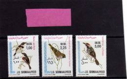 SOMALIA SOOMAALIYEED 1980 FAUNA LOCAL BIRDS - UCCELLI LOCALI - OISEAUX MNH - Somalie (1960-...)