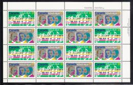 Canada MNH Scott #858ai Sheet Of 16 UR 17c Opening Music, Composers - Variety Dot On Moustache - O'Canada Centenary - Feuilles Complètes Et Multiples