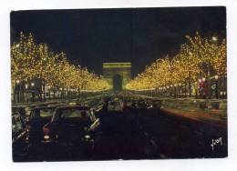 PARIS 75 LES CHAMPS ELYSEES ILLUMINES AVEC TAXI - Taxis & Fiacres