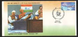India 2003  MAHATMA GANDHI  61 YEARS OF QUIT INDIA MOVEMENT COVER #  02536   Indien Inde - Mahatma Gandhi