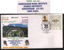 India 12002  GANDHIGRAM  DEEMED UNIVERSITY SPECIAL COVER   # 31249   Indien Inde - Mahatma Gandhi