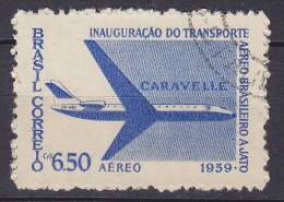 Brazil 1959 Mi. 969      6.50 Cr Airmail Flugpost Eröffnung Des Brasilianischen Düsenflugzeugverkehrs Caravelle - Usati