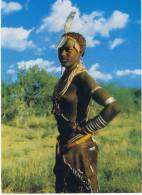 Ethiopia Native Bare Breasted Girl From The OMO VALLEY With All The Jewellery Around Neck & Arms, Great Stamps - Ethiopië