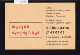 Genève - Carouge : Carte De R. Hürlimann, Mousse Synthétique - Matelas - 6, Rue Ancienne ; Form. 7 / 10,5 (9775) - Carouge