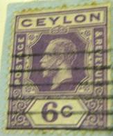 Ceylon 1912 King George V 6c - Used - Ceylan (...-1947)