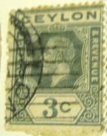 Ceylon 1912 King George V 3c - Used - Ceylon (...-1947)
