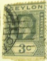 Ceylon 1912 King George V 3c - Used - Ceylan (...-1947)