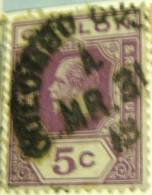 Ceylon 1912 King George V 5c - Used - Ceylon (...-1947)