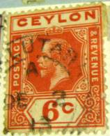 Ceylon 1912 King George V 6c - Used - Ceylan (...-1947)