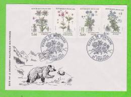 Sur Enveloppe - FRANCE - 4 Timbres Et Cachet 1er Jour Fleurs De Montagne TOULOUSE - Briefe U. Dokumente