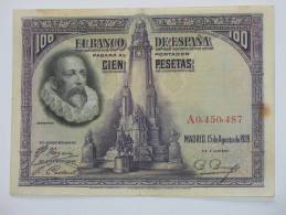 ESPAGNE. 100 Pesetas - Cien Pestas - 15.08.1928. - 100 Peseten