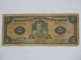 Equateur - 5 Cinco Sucres 29 Avril 1977 - Banco Central Del Ecuador. - Equateur