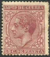 Edifil 188(*) 15 Cts Carmín Alfonso XII Impuesto De Guerra 1877 En Nuevo - Ongebruikt