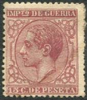 Edifil 188(*) 15 Cts Carmín Alfonso XII Impuesto De Guerra 1877 En Nuevo - Neufs