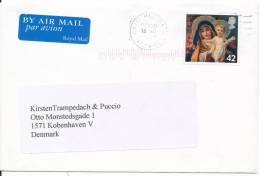 Great Britain Cover Sent To Denmark 18-12-2005 With Christmas Stamp - Covers & Documents