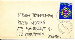 Norway Cover Sent To Denmark Kringsja Oslo 19-12-1989 Small Cover - Cartas & Documentos