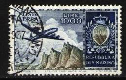 SAN MARINO 1954 - AIR MAIL - AIRCRAFT - Usados