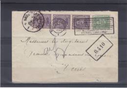 Albert 1er - Belgique - Lettre De 1922 - Griffe Taxe 0,410 - Cartas & Documentos