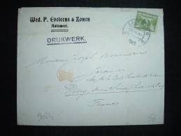 LETTRE POUR LA FRANCE TP 3 C OBL. 30 IX 1927 AALSMEER + PUB EXPO HORTICULTURE 17-21 AVRIL 1928 - Cartas & Documentos