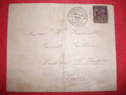 France Turquie Ottoman Turkey Lettre Constantinople 1896 ( Sage ) Pour Suisse Cover - Lettres & Documents