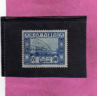 SOMALIA AFIS 1950 AFRICAN SUBJECTS SOGGETTI AFRICANI PALAZZO DEL GOVERNO MOGADISCIO CENT. 55c USATO USED OBLITERE' - Somalië (AFIS)