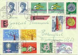 1961 Brief Mit Diversen Marken Und 2x Ruderer Ohne Raster 386.1.10 - Errores & Curiosidades