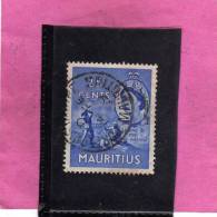 MAURITIUS GREAT BRITAIN 1953 QUEEN ELIZABETH II Paul Et Virginie REGINA ELISABETTA CENT. 25c USATO  USED OBLITERE' - Maurice (...-1967)