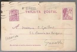 Espagne - Lot De 2 - Entier Postal Pour Grenoble - 1850-1931