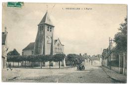 Cpa: 95 MOISSELLES (ar. Montmorency) L'Eglise (voiture, Tabac) 1911 N° 1 - Moisselles